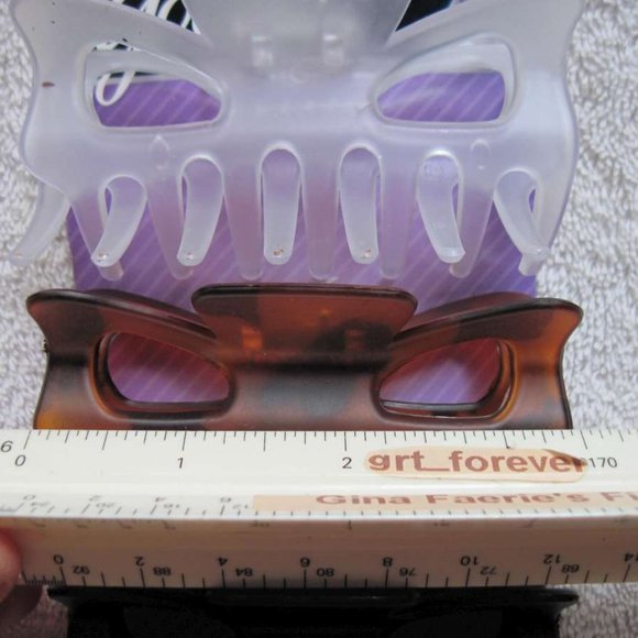 3 Goody Claw Clips Large Hair Jaw Glossy Matte Frosted Plastic Black Clear Brown - Picture 7 of 10